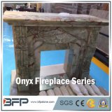 Luxury Natural Stone Onyx Fireplace Hand-Carved Sculpture for Interior Decoration