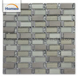 8mm Cheap Home Material Stone Blend Glass Gray Random Strip Glass Mosaic Tile