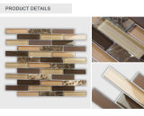 Inexpensive European Style Multi-Function Brown Strip Glass Stone Mosaic Tile