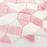 Home Decoration Colour Pink Shiny Crystal Stained Glass Mosaic Tiles