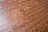 Oak Three Layer Solid Wood Flooring-Handscraped-Gunstock Color