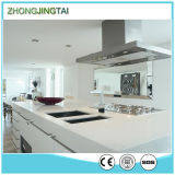 Prefab Mirror White Kitchen Quartz Countertop