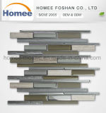 New Design Professional Gray Strip Glass Stone Mosaic Tile Backsplash