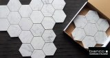 2' Inch Hexagon White Stone Tile