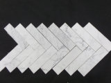 2017 Polished Marble Bianco Carrara/Eastern White/Black/Grey Herribone/Waterjet/Basketweave Border Mosaic Tile