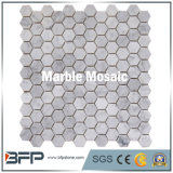 Spliced Hexagon Marble Mosaic, White Mosaic for Bathroom Surrounding