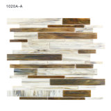 Wood Effect Style Linear Colored Glass Mosaic Tile for Kitchen