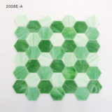 Green Color Hexagon Glass Mosaic Tile for Kitchen Backsplash