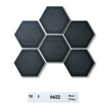 95X110 Glazed Crystal Dark Grey Hexagon Porcelain Mosaic Tile for Intrior and Extrior Use