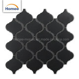 fashion Decorative Black Matt Arabesque Mosaic Tile Lantern Shape Ceramic Tile