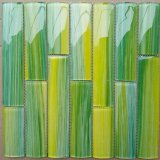 Hot Sale Handprinting Bamboo Series Green Glass Mosaic Tile
