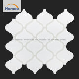 Discounted Glossy Surface White Tiles Arabesque Lantern Shaped Tile Mosaic