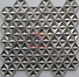 3D Silver Stainless Steel Made Hexagon Shape Star Like Mosaic Tile (CFM1002)