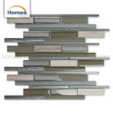 China Wholesale New Design Professional Gray Strip Glass Stone Mosaic Tile
