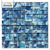 Stock Hand Paint Square Art Pattern Mix Blue Crystal Cheap Glass Mosaic