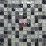 Flower Pattern Glass Blend Grey Stone Mosaic (CS201)
