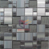 Grind Face Stainless Steel Mix Line Pattern Glass Mosaic (CFM900)