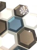 Newesf Colorful Edged Hexagon Glass Mosaic Tile