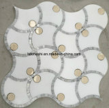 300X300 White Marble Waterjet Mosaic for Wall Floor Decoration