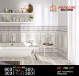 300X600mm 6D Ink-Jet Glazed Interior Ceramic Bathroom Wall Tile