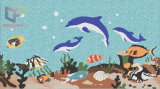 Fish and Flower Art Mosaic Pattern Glass Swimming Pool Mosaic Tile