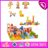 2015 New Item Colorful DIY Building Block Toy, Children Wooden Particles Building Blocks, Cheap Kids 78 PCS Building Block W13A075