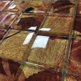 Modern Style Maple Leaf Laminated Glass Mosaic Tile