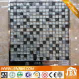 15X15mm Cold Spray, Black and White Glass Mosaic with Marble (M815045)