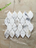 Honed Natural Stone Calacatta White Marble Leaf Mosaic Pattern