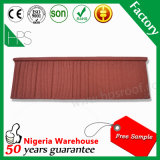 Color Flat Roofing Materials Stone Coated Metal Roof Tile