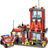 1488052-City Fire Station 300PCS Building Blocks Compatible All Brand City Truck Model Toys Bricks with Firefighter
