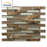 Hot Sale Factory Home Decoration Elegant Brown Glass Stone Mosaic