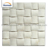 3D Small Bread Chips Square Mosaic Cheap Italian Cream Beige Flooring Marble Tile