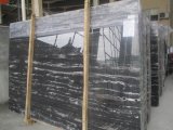China Polished Natural Stone Black Marble, Silver Dragon Marble Tile for Floor, Bathroom