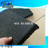 Black SBR with EPDM Speckle Fitness Floor Rubber Tile
