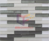 Super White and Grey Mixed Glass Strip Mosaic Tile (CFS691)