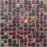 Red Color Plastic Mix Glass and Stone Mosaic (CSR091)
