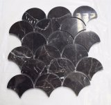 Irregular Shap Dark Emperador Mosaic Fish Scale / Diamond Mosaic Tile for Floor