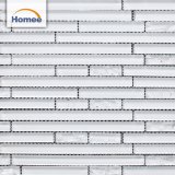Wholesale High Quality Indoor Decorative White Strip Glossy Glass Mosaic Tile