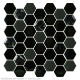 Hexagonal Beige and Grey Glass Mix Interior Decorative Mosaic Tile