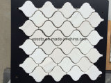Polished Arabesque Lantern Carrara White Marble Mosaic Tile for Interior