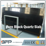 Wholesale Pure Black Artificial Quartz Slab for Indoor Decoration