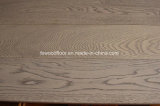 Grey Color White Oak Hardwood Flooring--Wire Brushed