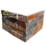 China SL-015FC Natural Rusty Brown Slate Ledge Stone Veneer Corner
