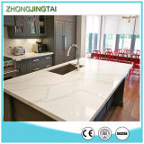 Prefabricated Slab White Calacutta Quartz Kitchen Countertop