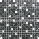 Black Crystal Glass Mixed White Diamond Mirror Mosaic Tile for Wall Design