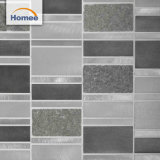 Hot Selling Brushed Surface Strip Grey Glass Stone Mosaic Tile