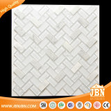 Herringbone Super Wthie Glass Mosaic Carrara Inkjet Glass Tile Brick (M424002)