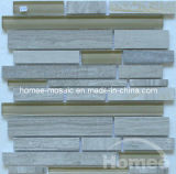 Glass Mosaic and Stone Tiles Mixed for Indoor and Outdoor