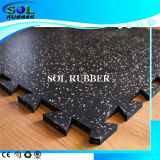 Black Rubber with Color EPD Granule Gym Flooring Tile